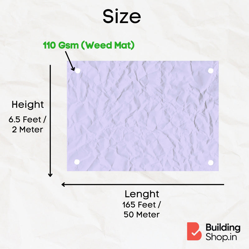 BUILDINGSHOP 110 GSM Weed Mat - 2 Meter Height Durable Weed Blocker for Gardening