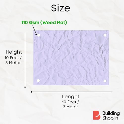 BUILDINGSHOP Weed Mat for Agriculture - 110 GSM (3 Meter X 5 Meter) Weed Block Gardening Mat, Landscape Fabric,Premium Durable Weed Blocker