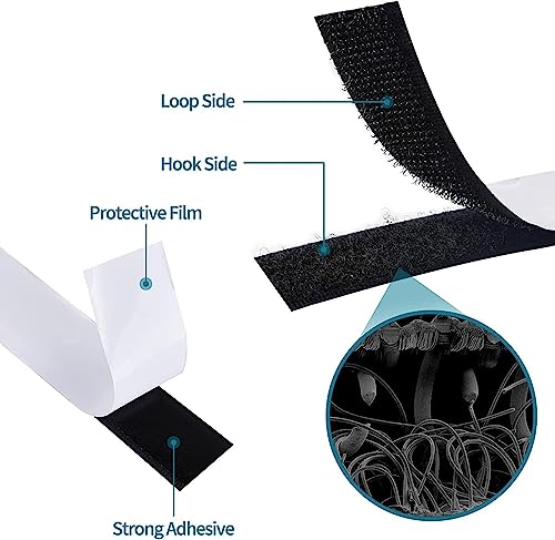 BUILDINGSHOP Velcro Tapes with Self Adhesive - (25mm Width) Nylon (Hook & Loop) Velcro Straps for Indoor or Outdoor Use - Used As Velcro Tapes for Mosquito Net Too