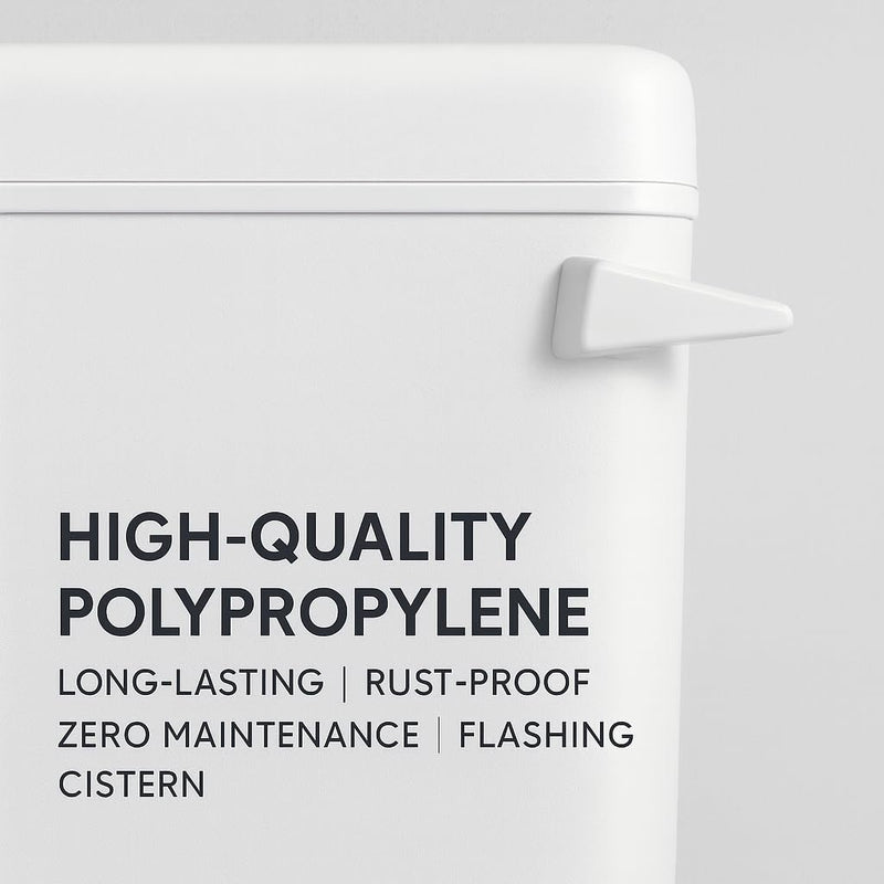 10 Liter Wall Mounted Flush Tank for Toilet | Side Lever, White - Image 6