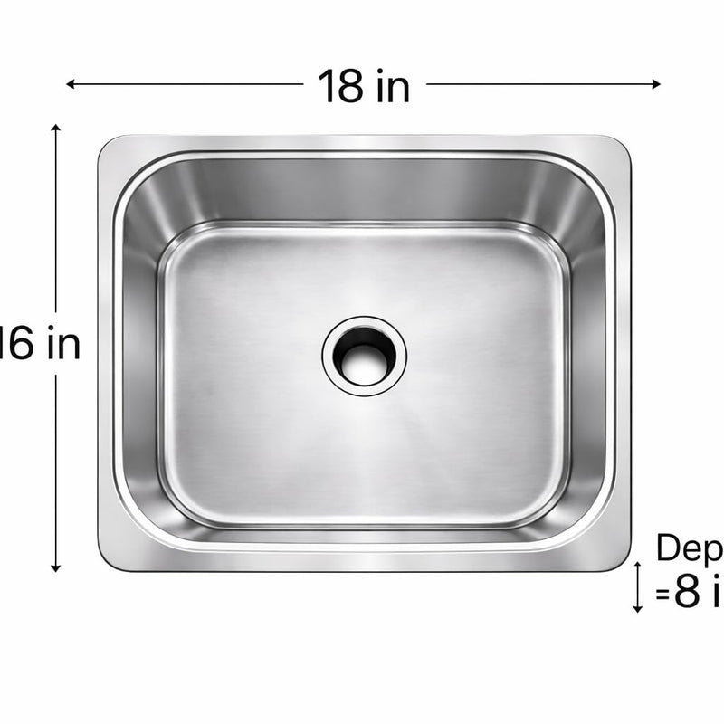 BUILDINGSHOP Premium Stainless Steel Kitchen Sink Combo Set with Drain Strainer,Waste pipe & Waste Coupling, Heavy Duty Single Bowl Sink, Rust-Proof, Deep Basin, Easy Drainage