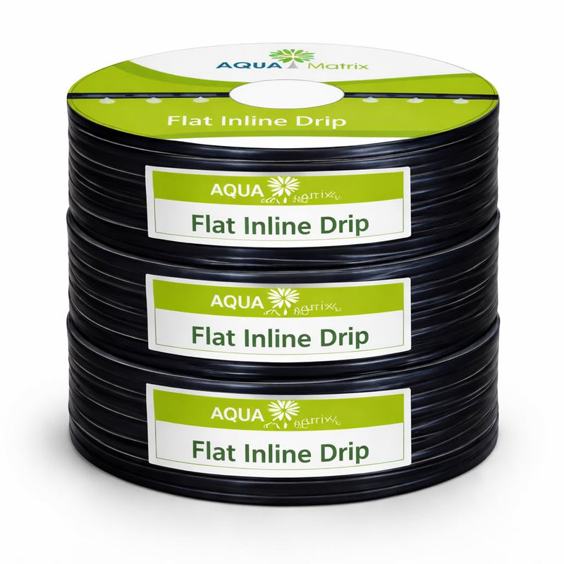 BUILDINGSHOP Agrotech Flat Inline Drip Irrigation Pipe, 16 mm Diameter, 0.2 mm Thickness, 40 cm Emitter Spacing, 1000 m Roll for Agriculture & Gardening