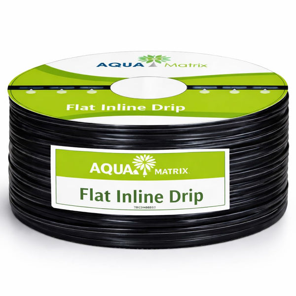 BUILDINGSHOP Agrotech Flat Inline Drip Irrigation Pipe, 16 mm Diameter, 0.2 mm Thickness, 40 cm Emitter Spacing, 1000 m Roll for Agriculture & Gardening