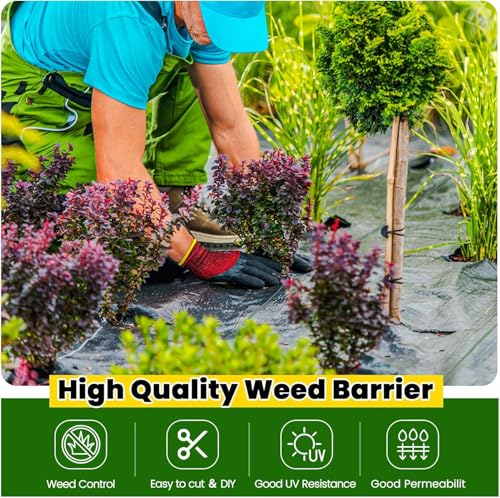 BUILDINGSHOP Weed Mat for Agriculture - 110 GSM (3 Meter X 5 Meter) Weed Block Gardening Mat, Landscape Fabric,Premium Durable Weed Blocker