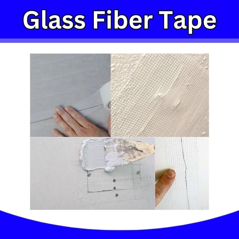 Buildingshop Fiber Mesh Drywall Tape | 60 GSM Self-Adhesive Glass Fiber Mesh Tape for Wall Crack Repair, Drywall Joints, Plastering & Waterproofing
