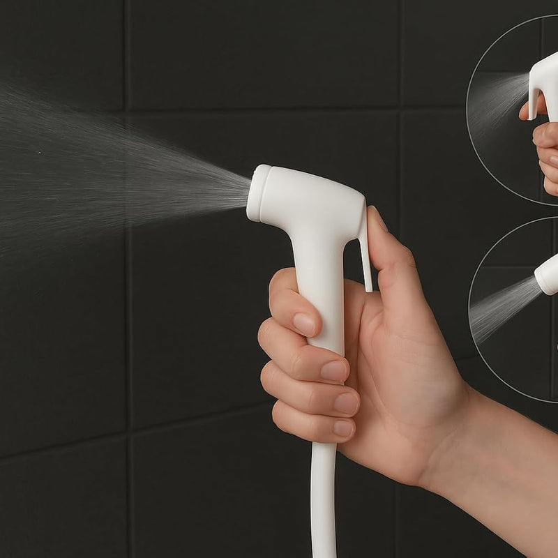 BUILDINGSHOP White ABS Health Faucet Jet Spray for Toilet,Leakproof, Wall-Mountable(1.5 Meter)