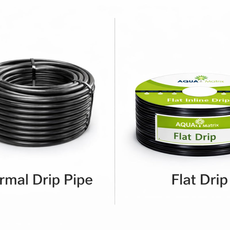 BUILDINGSHOP Agrotech Flat Inline Drip Irrigation Pipe, 16 mm Diameter, 0.2 mm Thickness, 40 cm Emitter Spacing, 1000 m Roll for Agriculture & Gardening