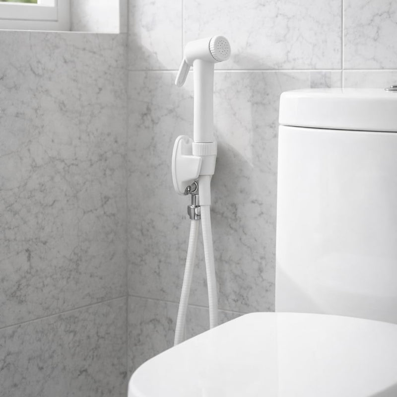 BUILDINGSHOP White ABS Health Faucet Jet Spray for Toilet,Leakproof, Wall-Mountable(1.5 Meter)