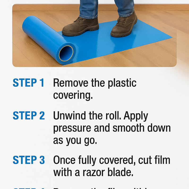 Floor Protection Film | Self-Adhesive Surface Protection Roll (610mm x 100m) - Image 4