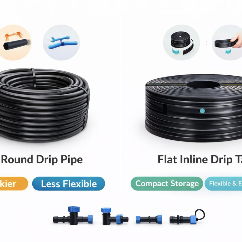 BUILDINGSHOP Agrotech Flat Inline Drip Irrigation Pipe, 16 mm Diameter, 0.2 mm Thickness, 40 cm Emitter Spacing, 1000 m Roll for Agriculture & Gardening