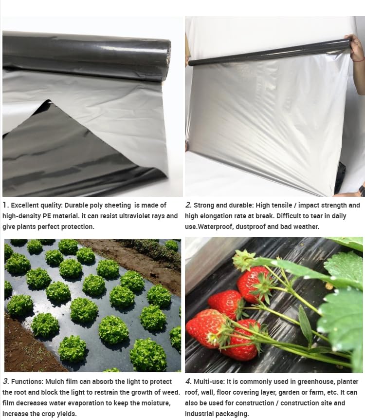 Buildingshop Mulching Sheet for Agriculture - Virgin Raw Material Mulch Film for Agriculture Ground Cover Mulch Film to Grow Premium Fruits & Vegetables