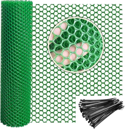 Garden Fence Outdoor - Green UV Stabilised Plastic Net, PVC Nylon Mesh, 800 G... - garden fencing