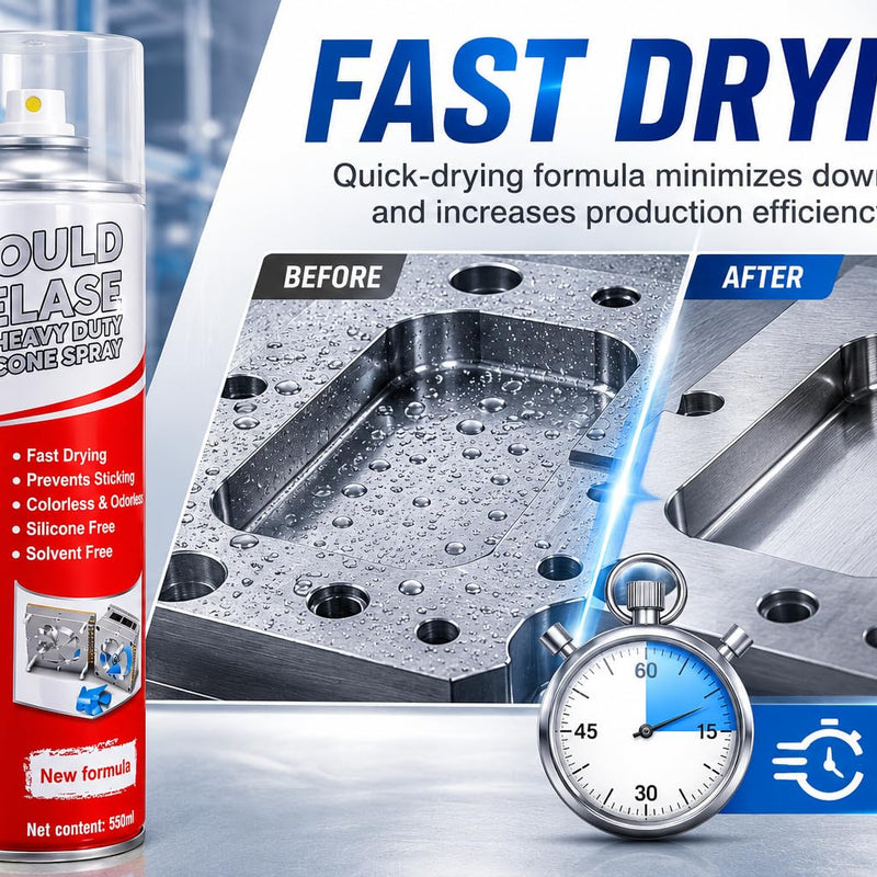 BUILDINGSHOP Heavy Duty Mould Release Spray 550ml | Fast Drying | Industrial Anti-Stick Lubricant for Plastic, Rubber & Metal Moulds
