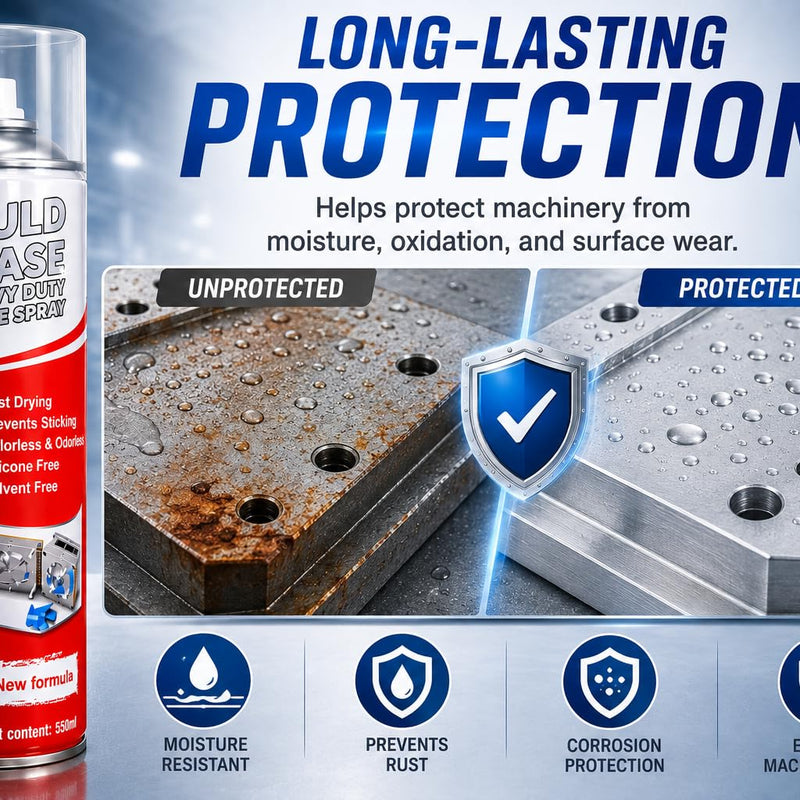 BUILDINGSHOP Heavy Duty Mould Release Spray 550ml | Fast Drying | Industrial Anti-Stick Lubricant for Plastic, Rubber & Metal Moulds