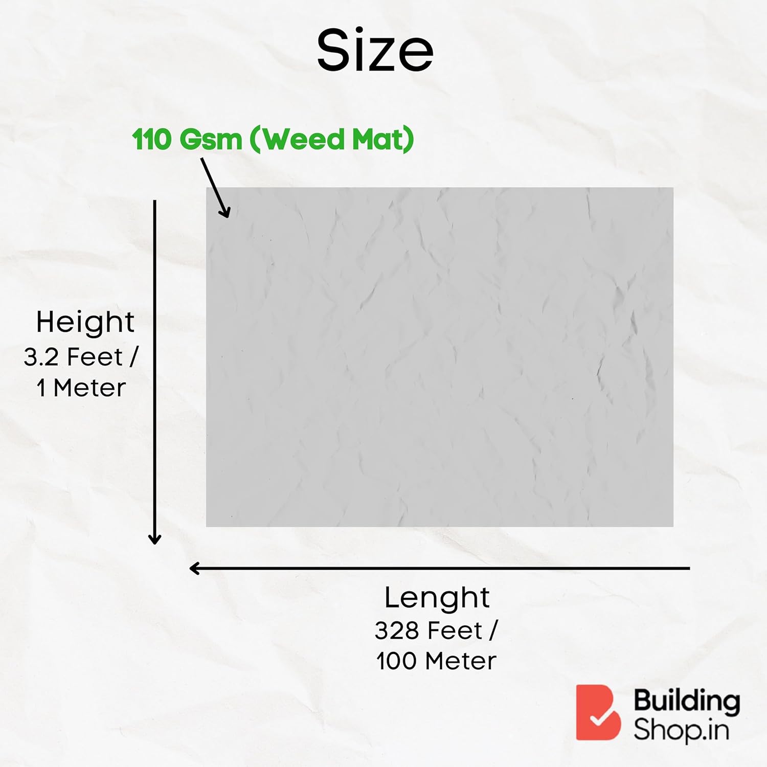 BUILDINGSHOP 110 GSM Weed Mat - Effective Outdoor Weed Control for Gardening & Agriculture