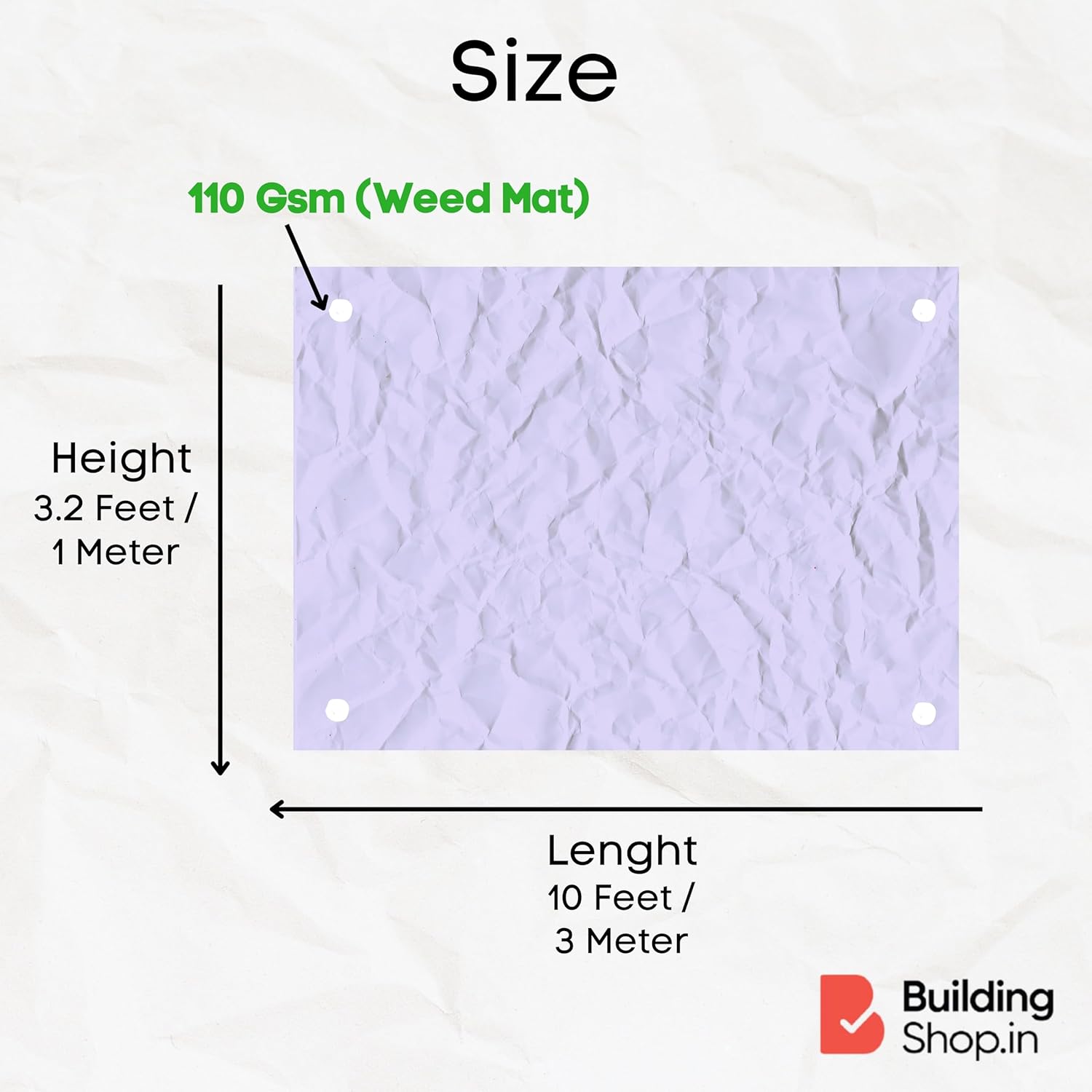 BUILDINGSHOP 110 GSM Weed Mat - Effective Outdoor Weed Control for Gardening & Agriculture