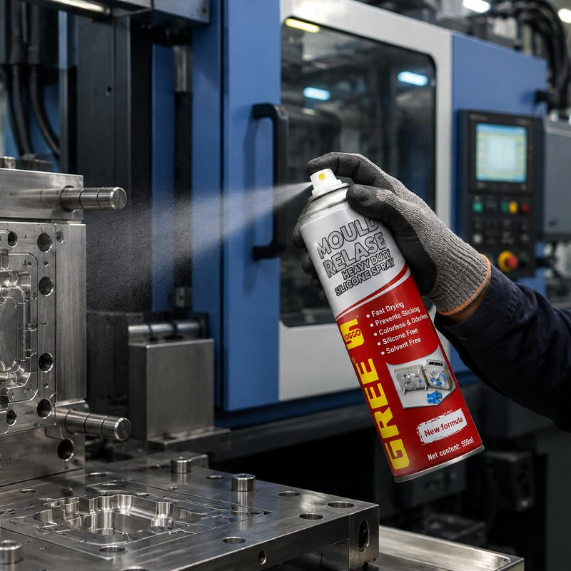 BUILDINGSHOP Heavy Duty Mould Release Spray 550ml | Fast Drying | Industrial Anti-Stick Lubricant for Plastic, Rubber & Metal Moulds