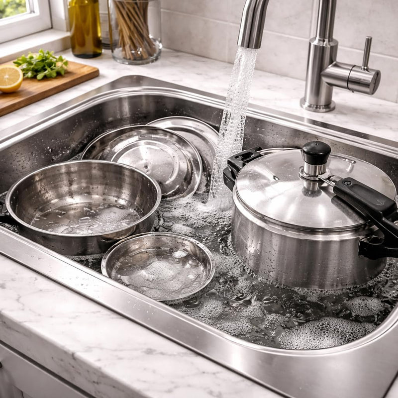 BUILDINGSHOP Premium Stainless Steel Kitchen Sink Combo Set with Drain Strainer,Waste pipe & Waste Coupling, Heavy Duty Single Bowl Sink, Rust-Proof, Deep Basin, Easy Drainage