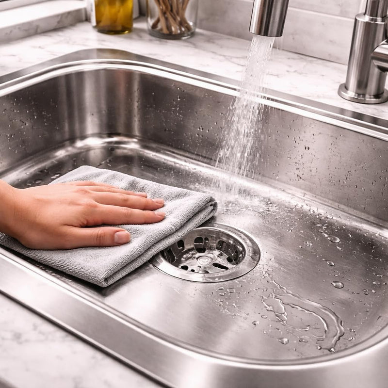 BUILDINGSHOP Premium Stainless Steel Kitchen Sink Combo Set with Drain Strainer,Waste pipe & Waste Coupling, Heavy Duty Single Bowl Sink, Rust-Proof, Deep Basin, Easy Drainage