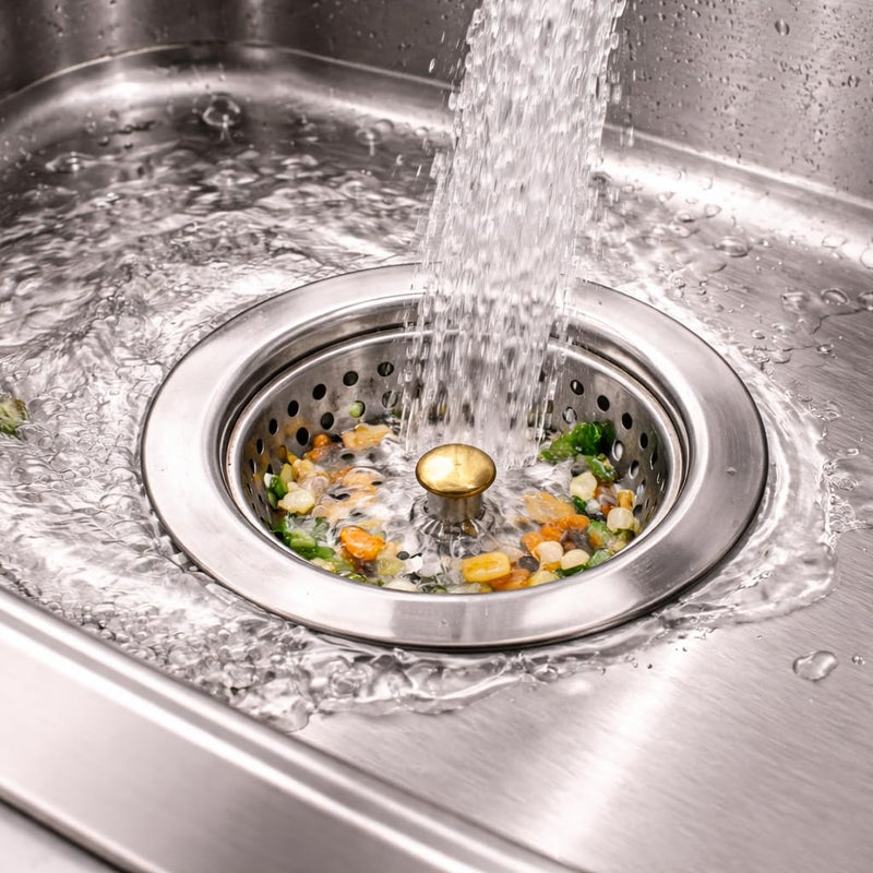 BUILDINGSHOP Premium Stainless Steel Kitchen Sink Combo Set with Drain Strainer,Waste pipe & Waste Coupling, Heavy Duty Single Bowl Sink, Rust-Proof, Deep Basin, Easy Drainage