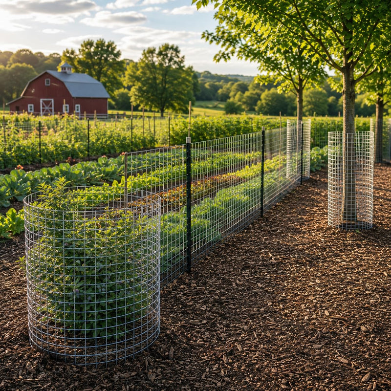 BUILDINGSHOP Galvanized Wire Mesh Fencing Roll Kit with Cutter & Cable Ties, Heavy Duty Metal Fence Mesh for Garden Fencing, Chicken Coop, Tree Guard, Plant Support & DIY Use