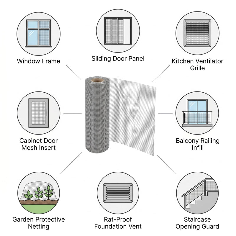 Buildingshop 250 GSM Pure Aluminium Mosquito Wire Mesh Roll, Silver, Rust-Proof, Lightweight, Cut to Size, for Window, Balcony, Cabinet Door