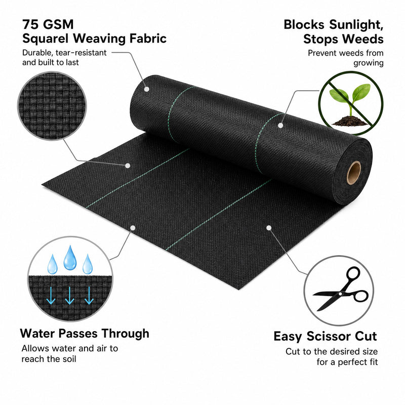 75 GSM (Lightweight Economical Quality) Weed Mat