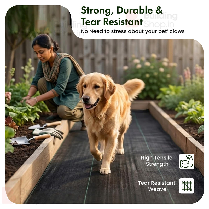 BUILDINGSHOP Weed Control Mat, Black, 110 GSM Durable Woven Landscape Fabric for Outdoor Gardening