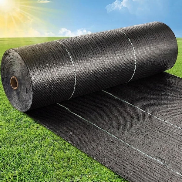 BUILDINGSHOP Weed Control Mat, Black, 110 GSM Durable Woven Landscape Fabric for Outdoor Gardening