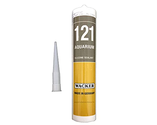 Wacker 121 Professional Aquarium, Fish Tank Sealant | Safe for Fish | Heavy Under Water Pressure & Mechanical Loads | (310ml - Clear)