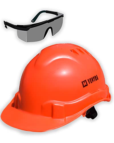 Buildingshop Ventra ISI Helmet for Men/Safety Helmet for Men Industrial/Construction Helmet with Hard Headband/Air Ventilation & 1 Pc Safety Googles