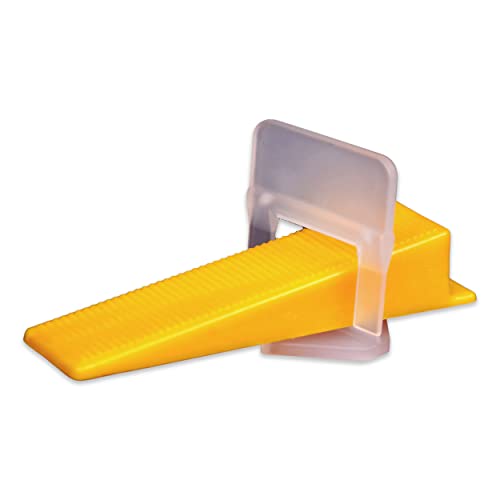 Buildingshop Tile Leveling System Wedges - Tile Leveler Clips DIY Tile Leveler Spacers for Professional Floor Tiles, Ceramic Tile and Stone Installation. (Wedges, Pack of 100)