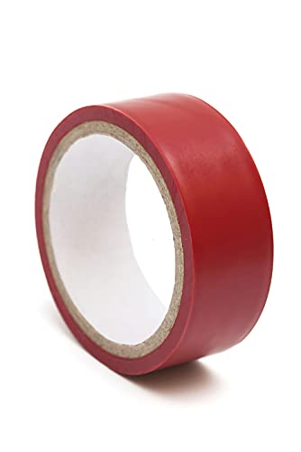 Buildingshop Self Adhesive Electrical Insulation/PVC Tape (Pack Of 10) For Wire/Steelgrip tape (18mmX0.125mm) (Red)