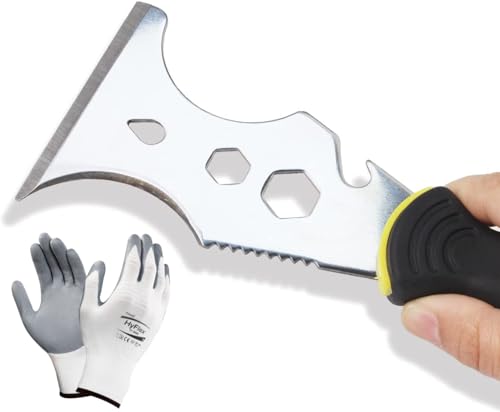 BUILDINGSHOP 16-in-1 Tool with Cut-Resistant Gloves: Versatile Wall Putty Blade for Acrylic, Wood, and Precision Painting