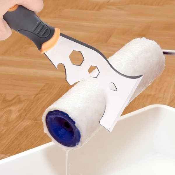 BUILDINGSHOP 16-in-1 Tool with Cut-Resistant Gloves: Versatile Wall Putty Blade for Acrylic, Wood, and Precision Painting