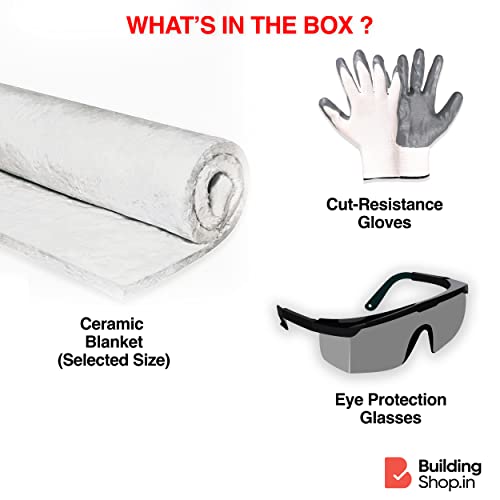 BUILDINGSHOP Ceramic Thermal Blanket: Heat Insulation Sheet for Chimney, Jewellery Making, Pizza Oven