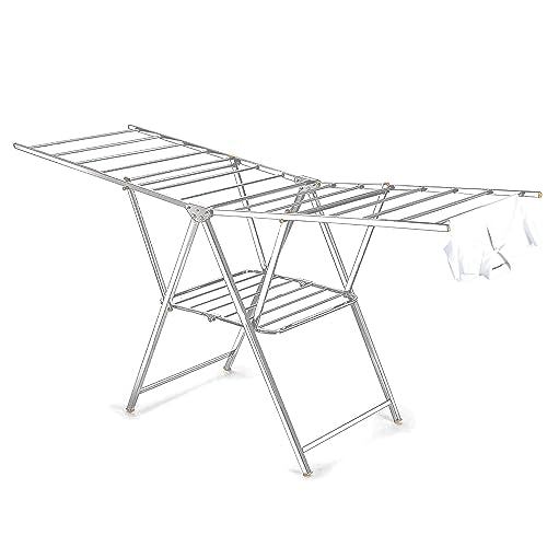 Buildingshop Premium Butterfly Cloth Stand: Foldable Stainless Steel Drying Stand for Balcony, Indoor - Heavy-Duty