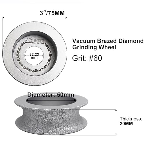 Buildingshop Marble Molding Blade 20 MM Brazing Granite Molding Wheel 50 MM Hole