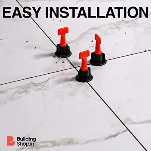 Buildingshop Tile Leveling Kit: ISO 9001 Clips, 1.5MM Needle, Floor Tiles with Mallet, 2MM Spacer, Cut-Resistant Gloves