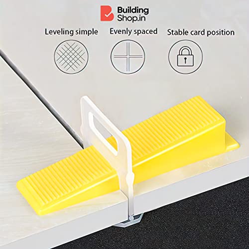 Buildingshop Tile Leveling System (3MM / Pack of 1000) Spacers Tile Leveler Clips DIY Tile Leveler Spacers for Professional Floor Tiles, Ceramic Tile and Stone Installation. (3 MM, 1000)