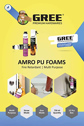 GREE AMRO R9 Expansion PU Foam Straw Type Manual Use DIY Polyurethane Foam Spray - 750ml Fills Gaps Easily (1)