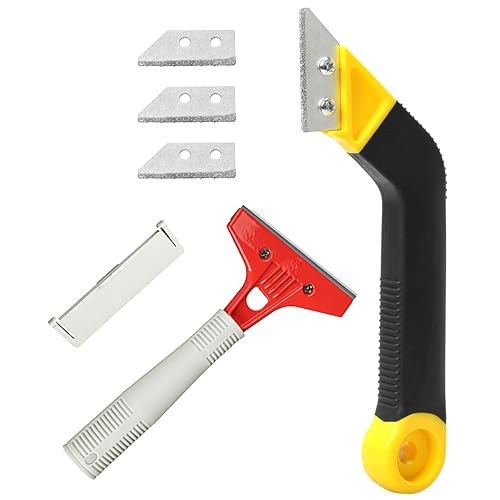 BUILDINGSHOP Pro Grout Removal Kit with Angled Rake, Scraper, and Extra Blades - Effortless Tile Cleaning Solution