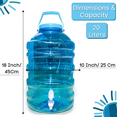 Buildingshop Portable Plastic Water Dispenser for 20 Litre Bottle/Water Camper Jar/Hot/Cold Water Jug with Strong Water Tap