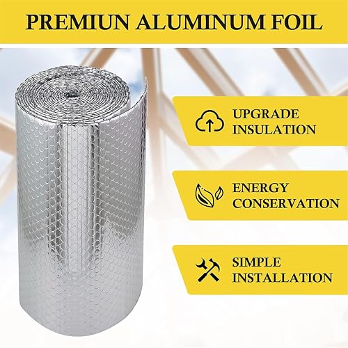 BUILDINGSHOP 8mm Aluminium Heat Insulation Silver Bubble Sheet for Roof Shield, Summer Radiant Barrier