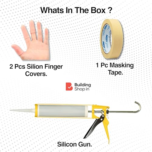 Buildingshop Silicon Kit With Gun, Finger Covers & Masking Tape