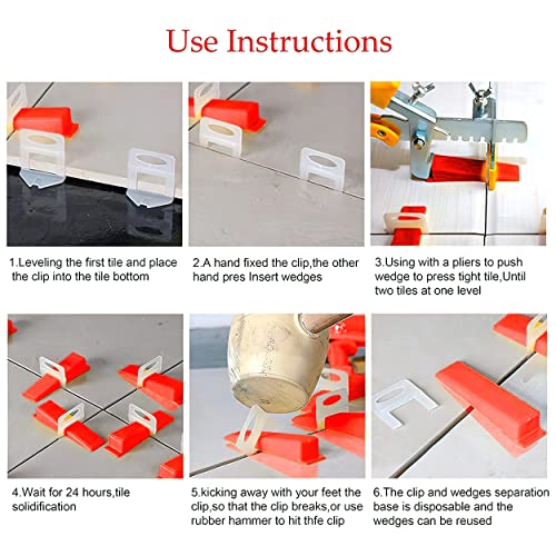 Buildingshop Tile Leveling System (3MM / Pack of 1000) Spacers Tile Leveler Clips DIY Tile Leveler Spacers for Professional Floor Tiles, Ceramic Tile and Stone Installation. (3 MM, 1000)