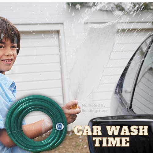 Buildingshop Flexible/Rubber/PVC Braided High Pressure Water Pipe For Garden,Plants Watering | Home, Bike, Car Washing | Pump, Motor Pipes(Size : 0.75 inch/Length : 15 Meter)